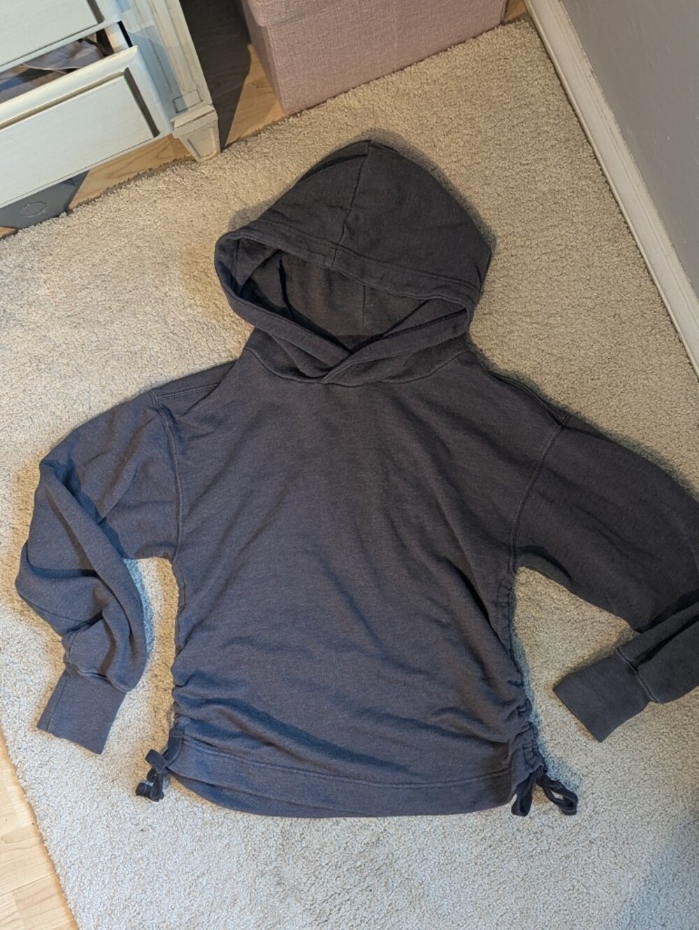 Aerie Size XS Side Cinch drawstring Gray Hoodie
